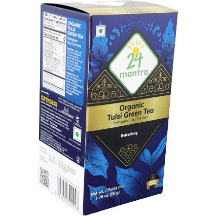 Case of 12 - 24 Mantra Organic Tulsi Green Tea - 50 Gm (1.76 Oz)