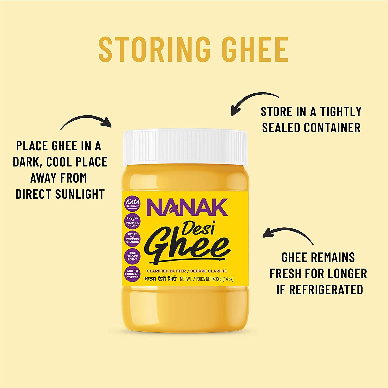 Deep Pure Cow Ghee Clarified Butter, 64 Ounce