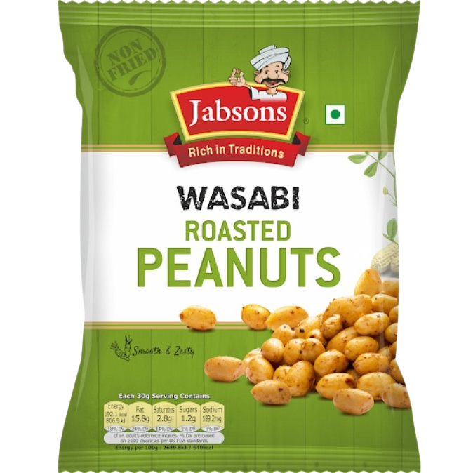 Jabsons Wasabi Roasted Peanuts - 140 Gm (4.94 Oz)