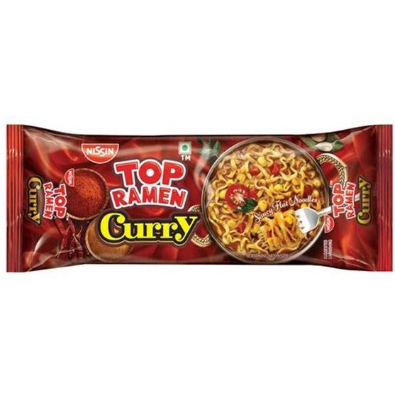 Case of 30 - Top Ramen Flat Curry Noodles - 10 Oz (280 Gm)