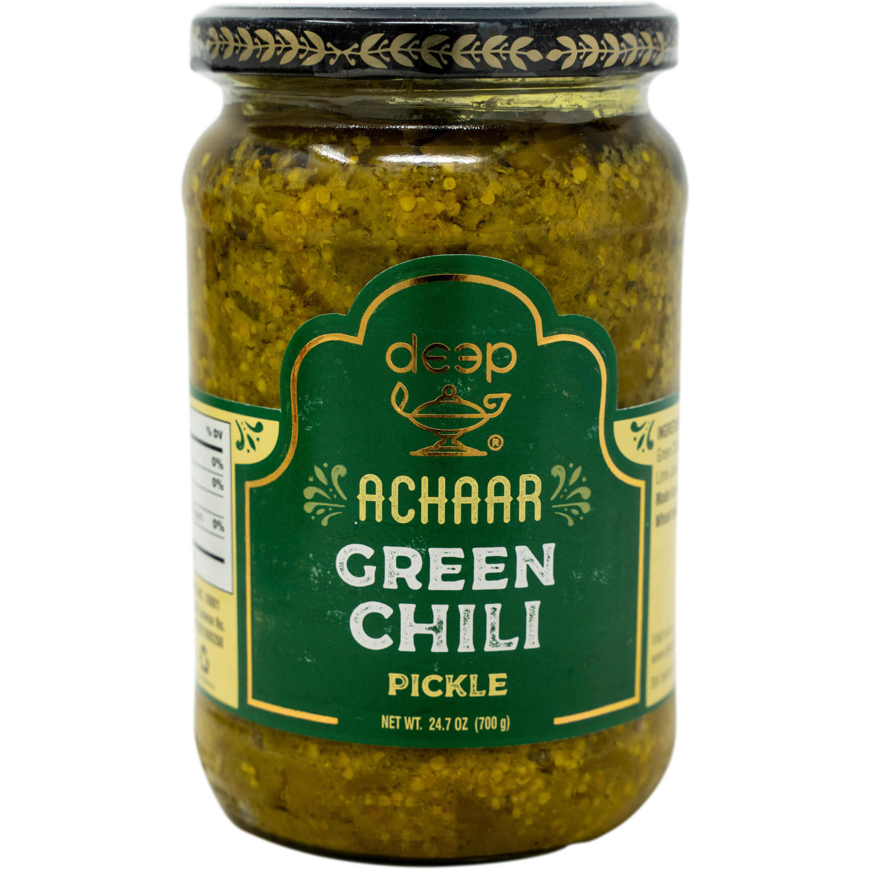 Deep Green Chili Pickle - 700 Gm (24.7 Oz)