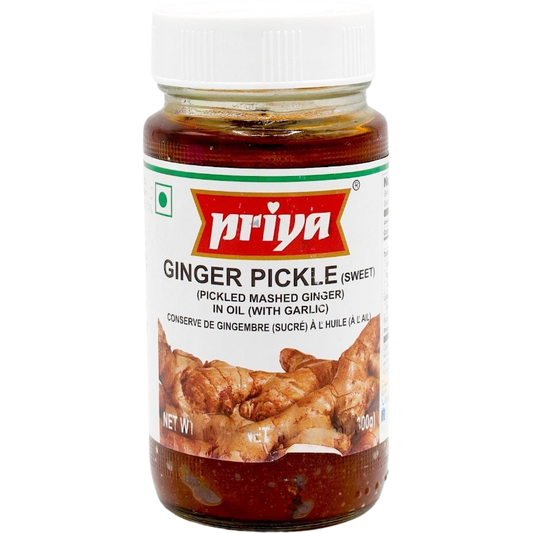 Case of 24 - Priya Ginger Pickle Without Garlic Sweet - 300 Gm (10.6 Oz)