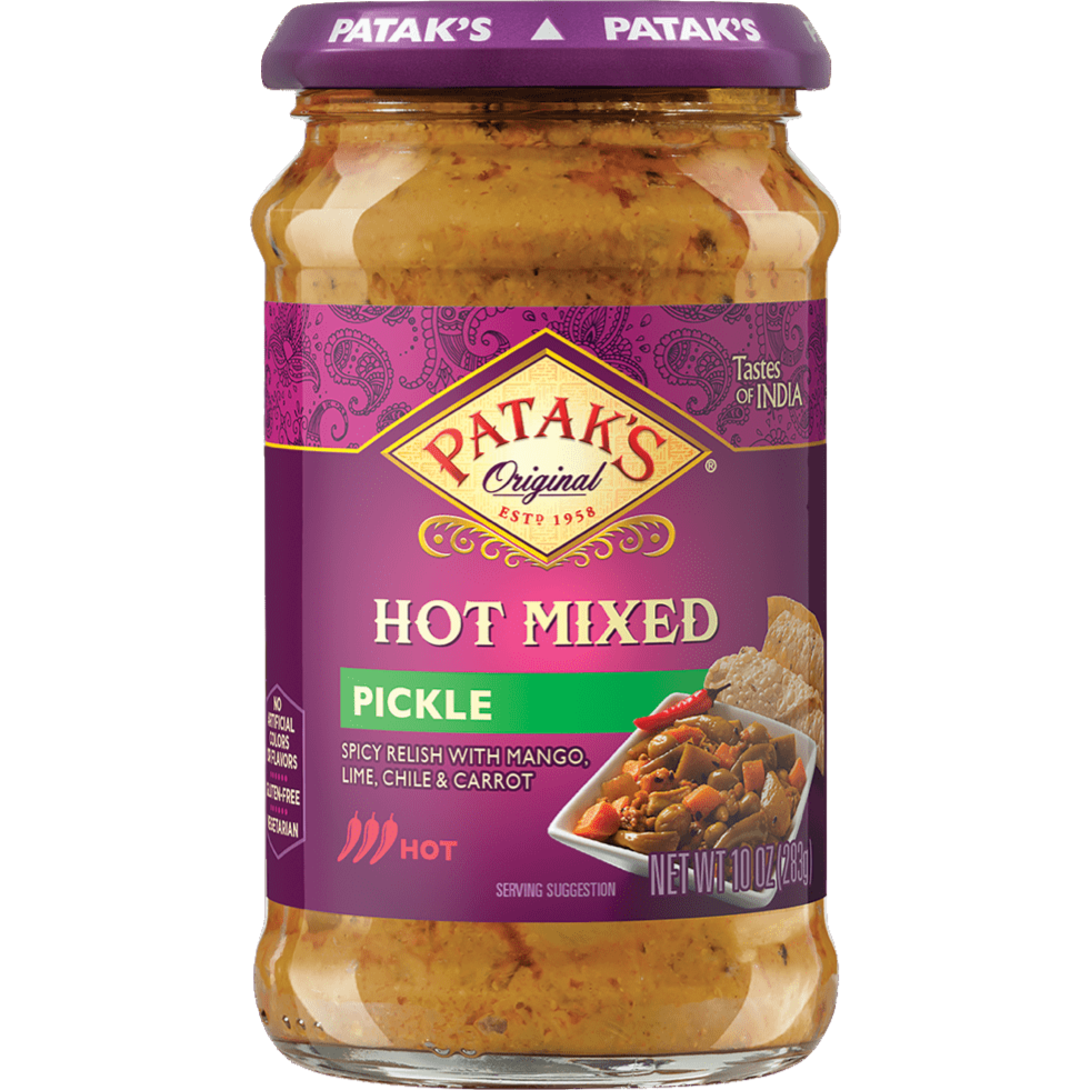 Case of 6 - Patak's Hot Mixed Pickle - 10 Oz (283 Gm)