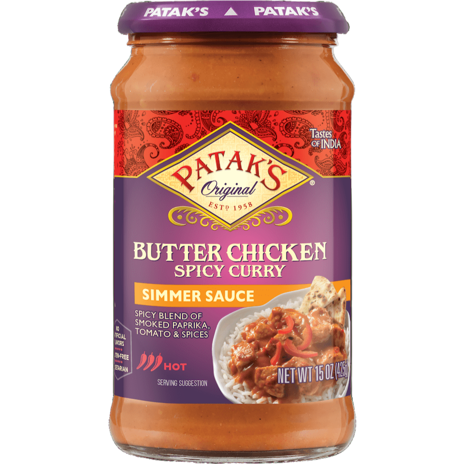 Case of 6 - Patak's Spicy Butter Chicken Curry Sauce Hot - 15 Oz (425 Gm)