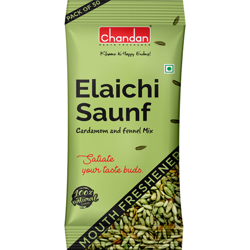 Chandan Mouth Freshener Elaichi Saunf 50 Sachet - 110 Gm (3.88 Oz)