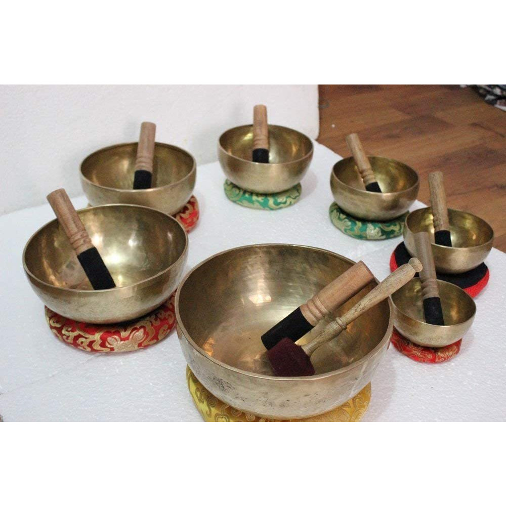 Buy Online Chakra Healing Tibetan Singing Bowls Set of pieces Hand  Hammered Himalayan Meditation Bowls 1091971