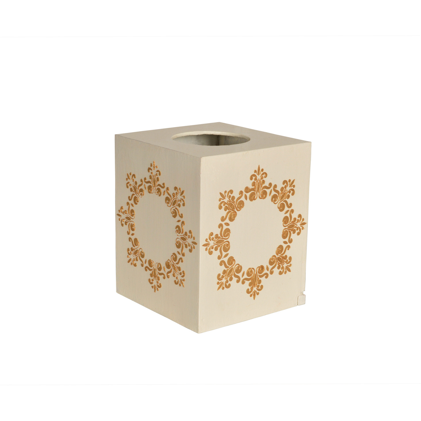 Home Oraginzer Wooden Makeup Room Dining Area Counter Top Decorative Handpainted Modern Design Tissue Dispensar Holder Stand Kitchen accessories items (5.5X5.5X7 Inch) (Size: 5.5X5.5X7, Color: Off-White)