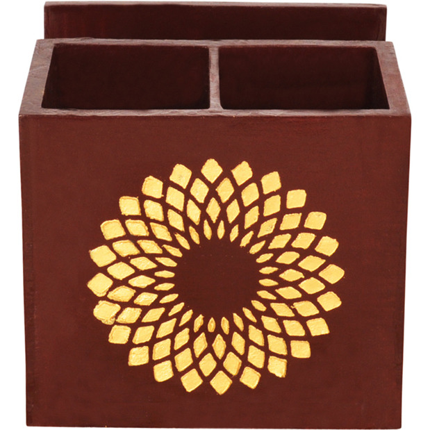 Cafe Restaurant Table Top Decorative Wooden Hand painted Tissue Holder Box Father's Day Gift Kitchen accessories items (Brown,5.5X5.5X5 Inch) (Size: 5.5X5.5X5, Color: Brown)