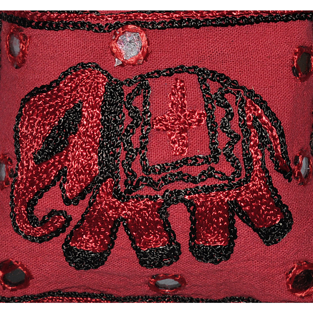 Elephant Embroidered Potli Bag Purse Women's Red Cross Body 6 Inch