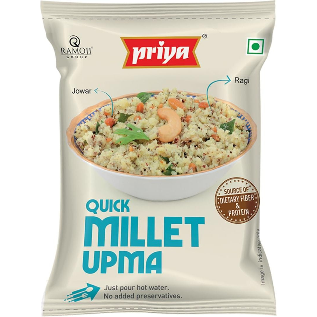 Priya Qiuck Millet Upma - 80 Gms (Just Pour Water)