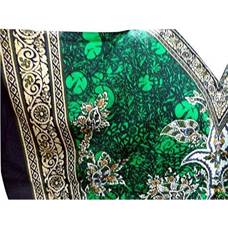 Women's Kaftan, V-Neck Kimono Long Caftan Dress One Size / Free Size Green