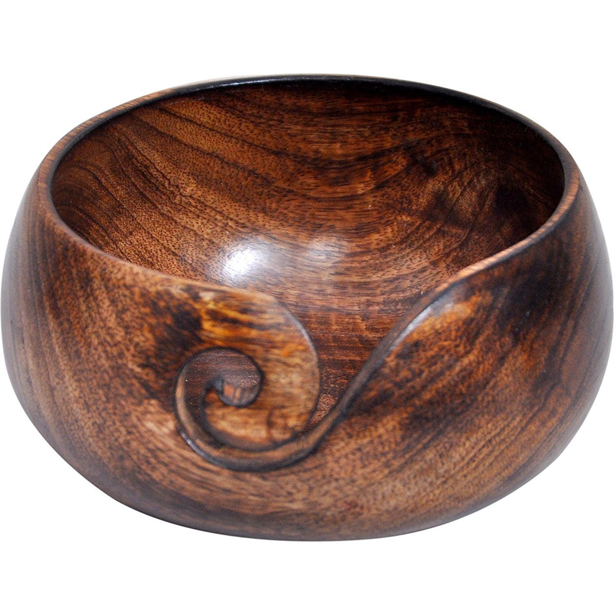 Handcrafted Wood Yarn Bowl for Knitting