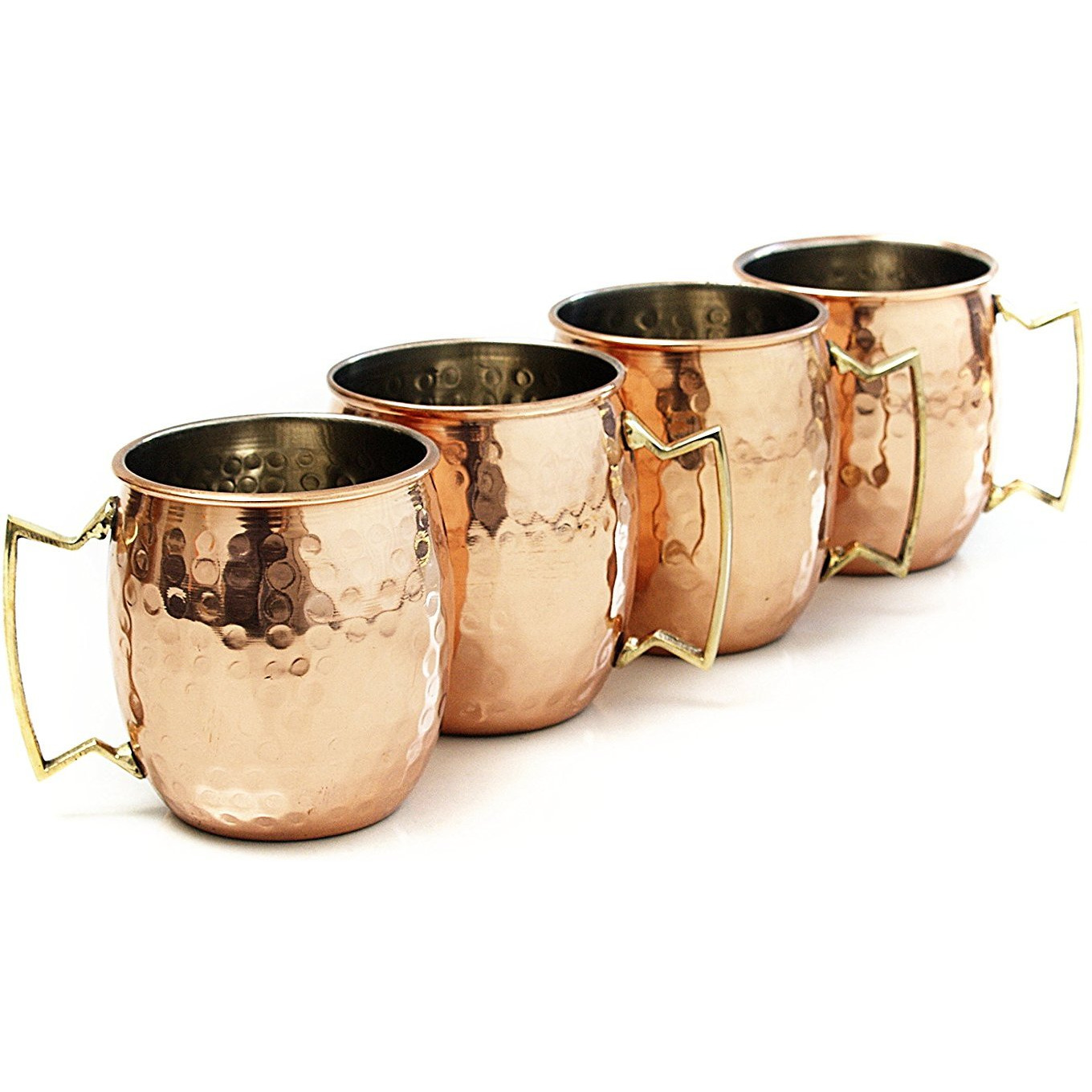 Winmaarc Handmade 100% Pure Copper Moscow Mule Mugs Set of 4 Cups 18 OZ