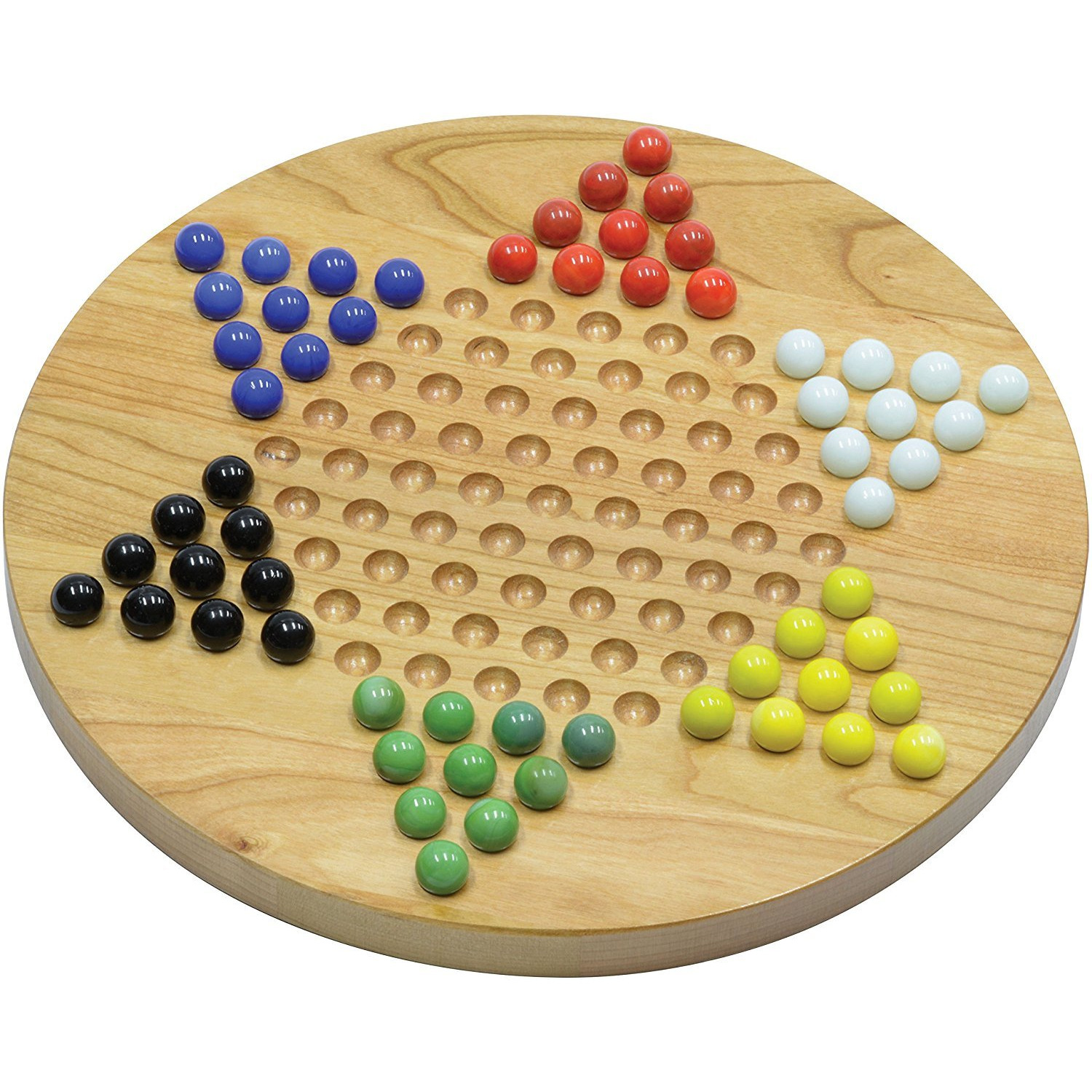 chinese checkers game with glass marbles
