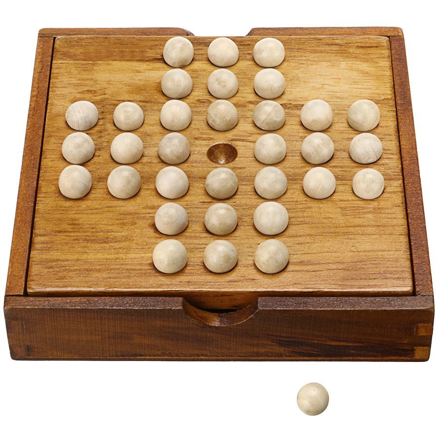 Buy Online Winmaarc Handmade Games Solitaire Board In Wood With Glass  Marbles -  577687
