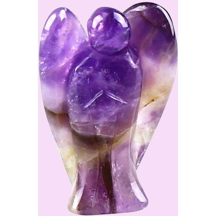 Winmaarc Amethyst Stone Carved Angel Reiki Psychic Spiritual Gemstone Healing Guardian