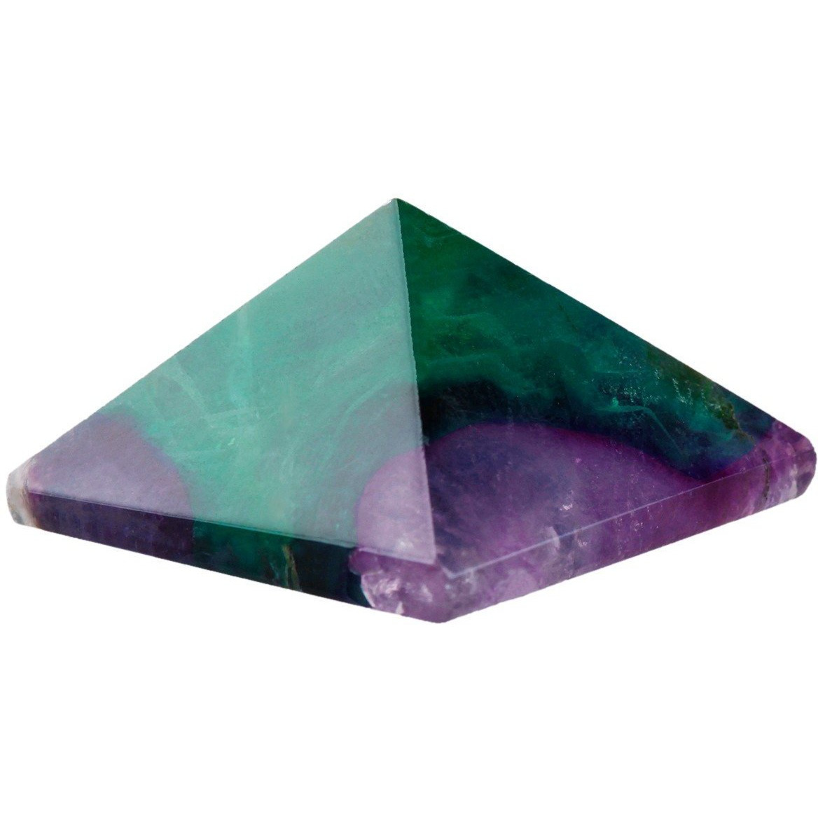 Winmaarc Healing Crystal Flourite Pyramid Metaphysical Natural Gemstone Figurine