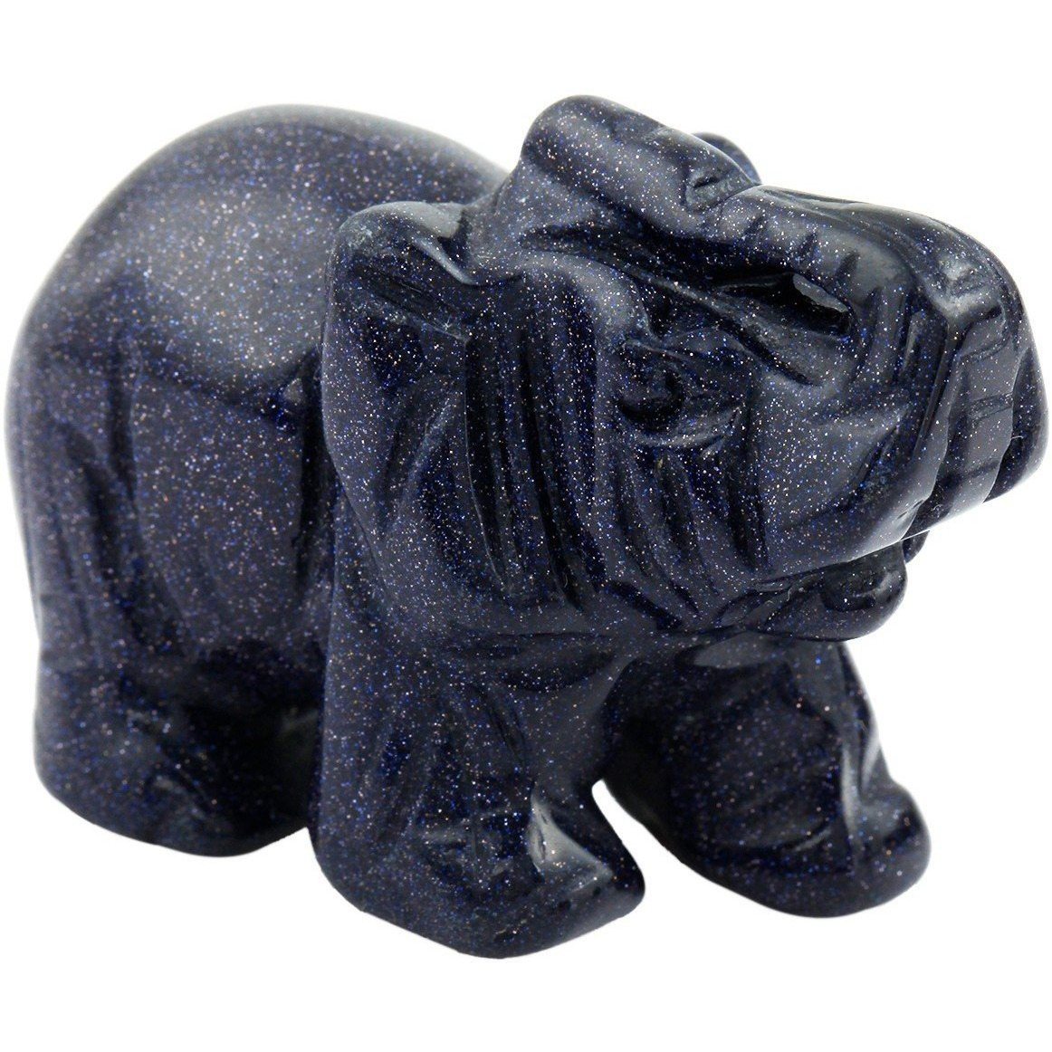 Winmaarc Healing Crystal Guardian Blue Sand Stone Elephant Pocket Stone Figurines Carved Gemstone 1