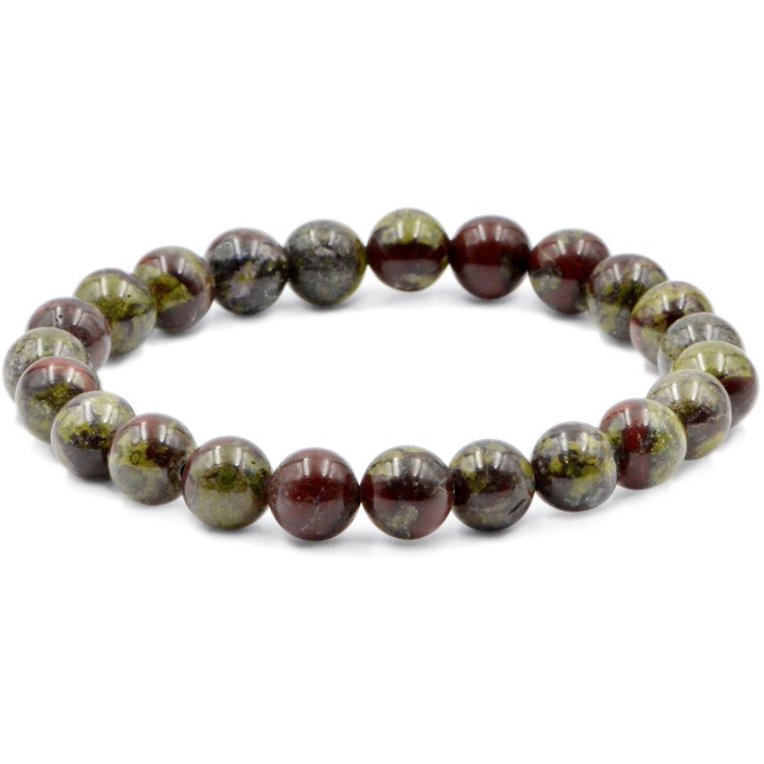 Winmaarc Blood Jasper Natural Gemstone Round Beads Stretch Bracelet Healing Reiki 8mm