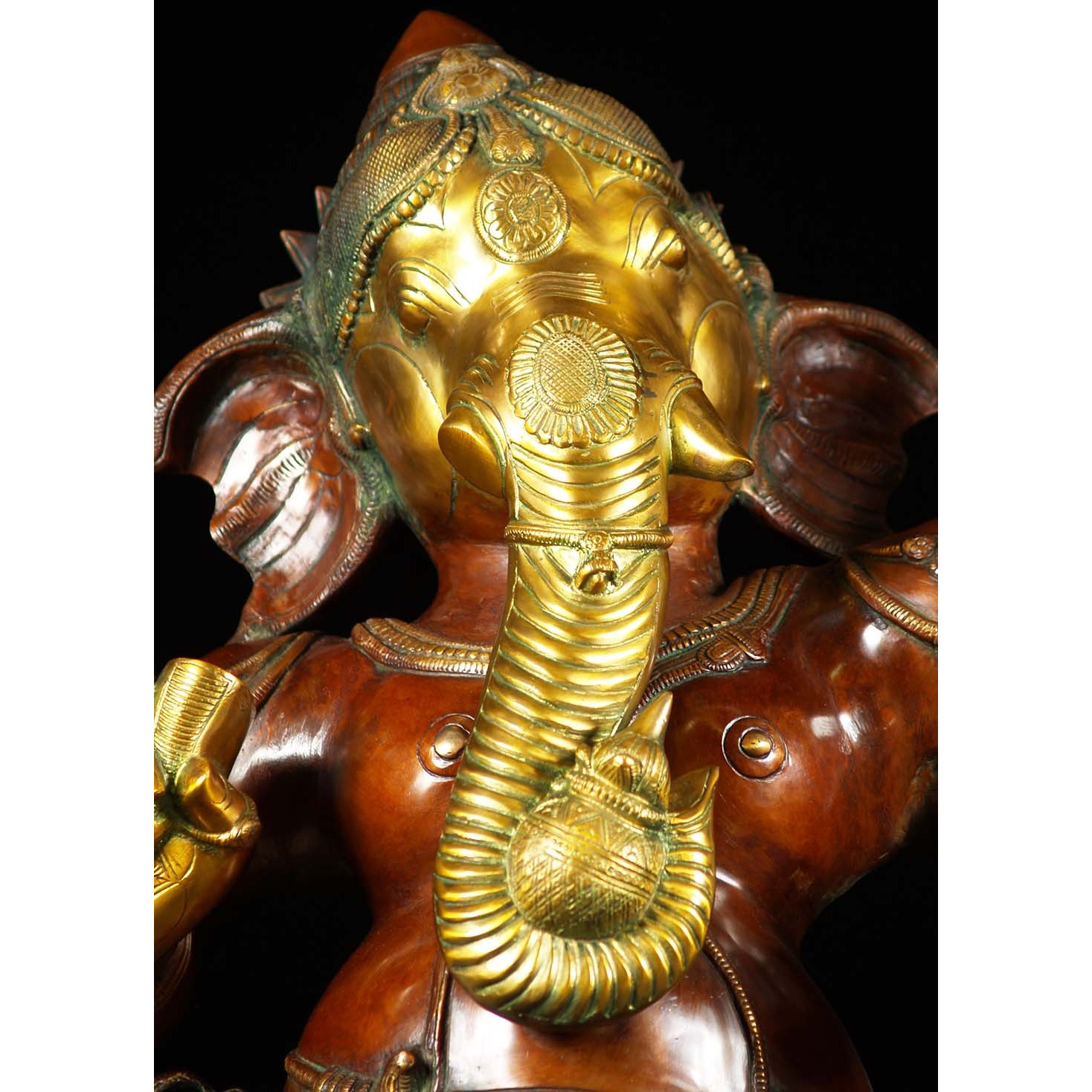 Brass Joyous Dancing Ganesha Statue 40 Inches