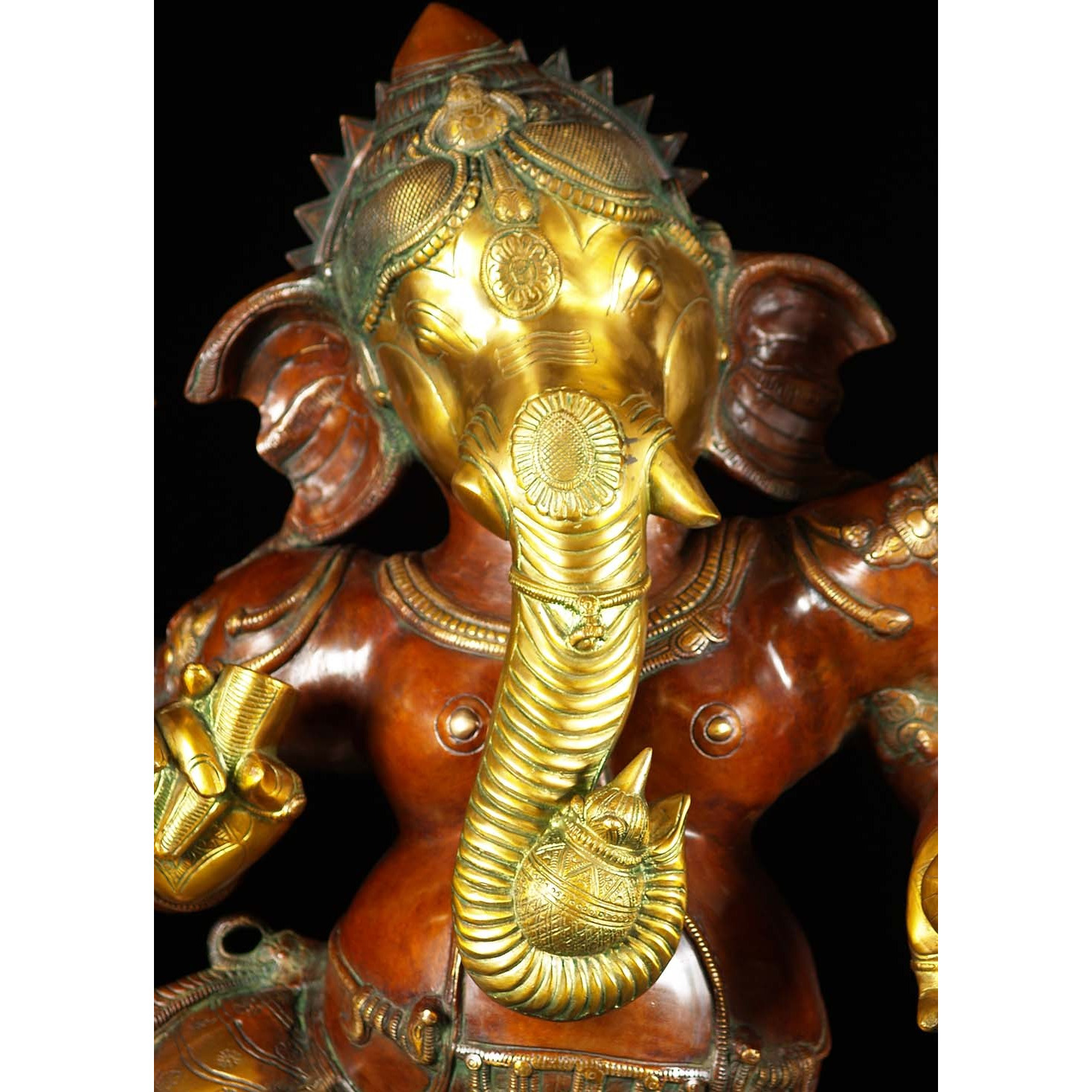 Brass Joyous Dancing Ganesha Statue 40 Inches