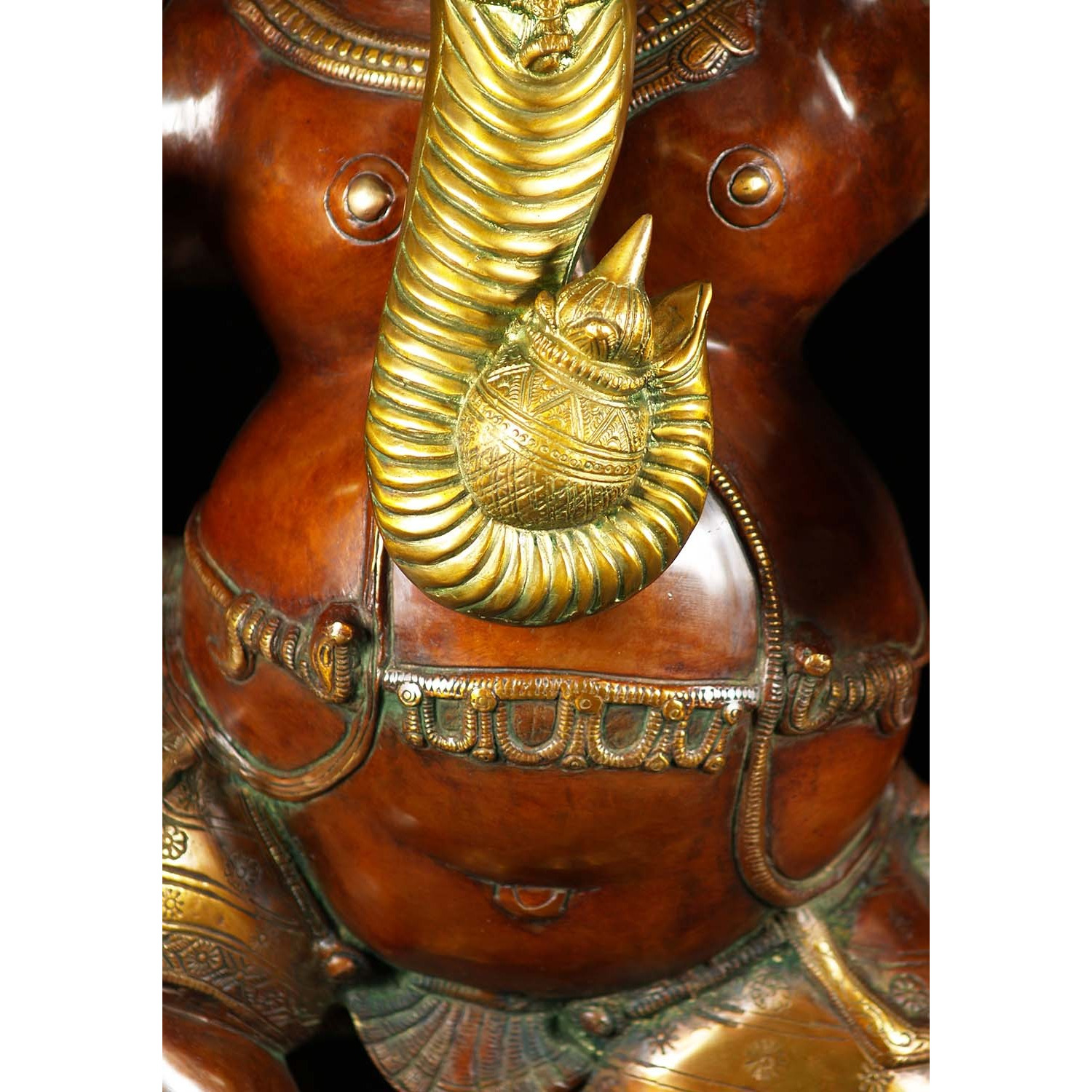 Brass Joyous Dancing Ganesha Statue 40 Inches