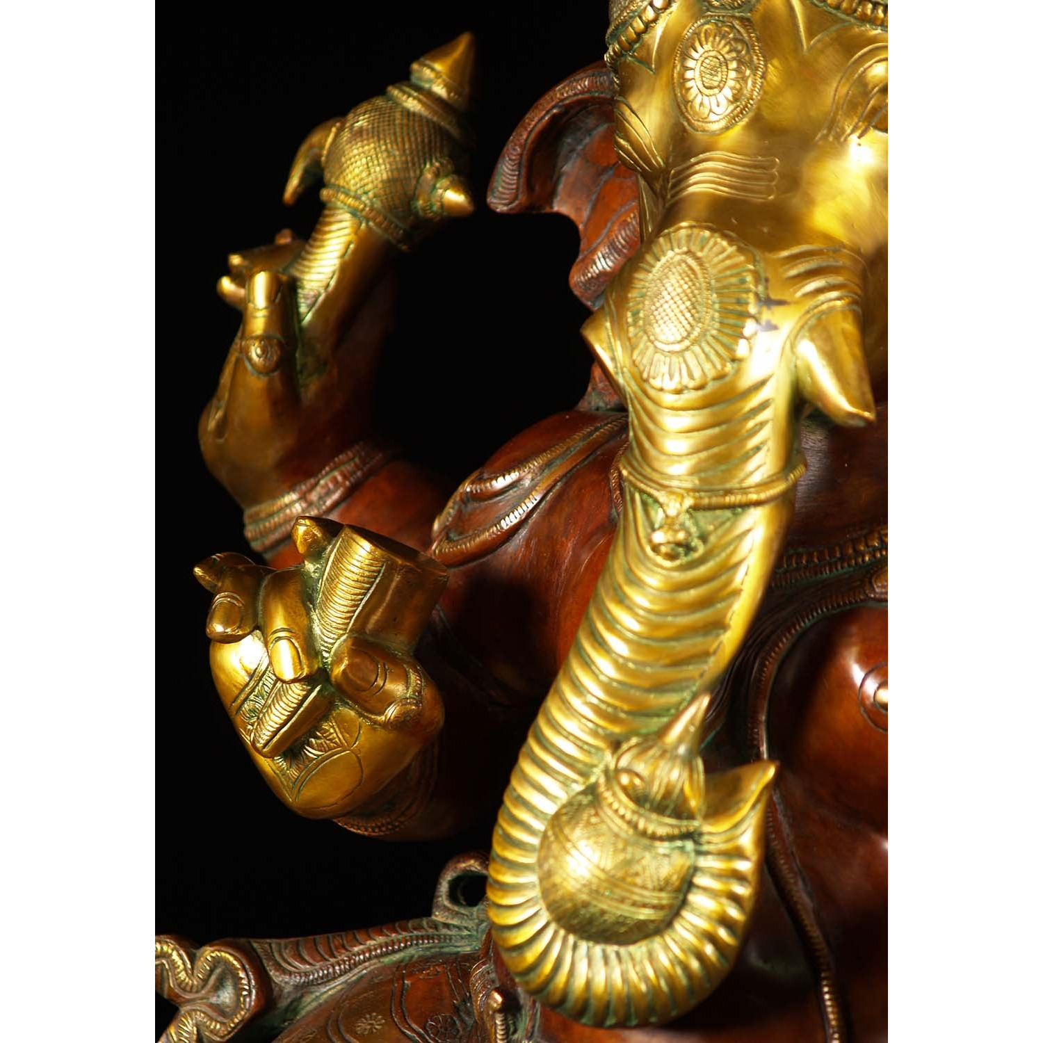 Brass Joyous Dancing Ganesha Statue 40 Inches