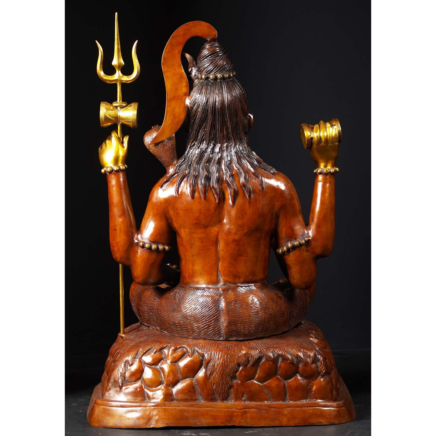 Brass Large Abhaya Mudra Shiva Statue 53 Inches