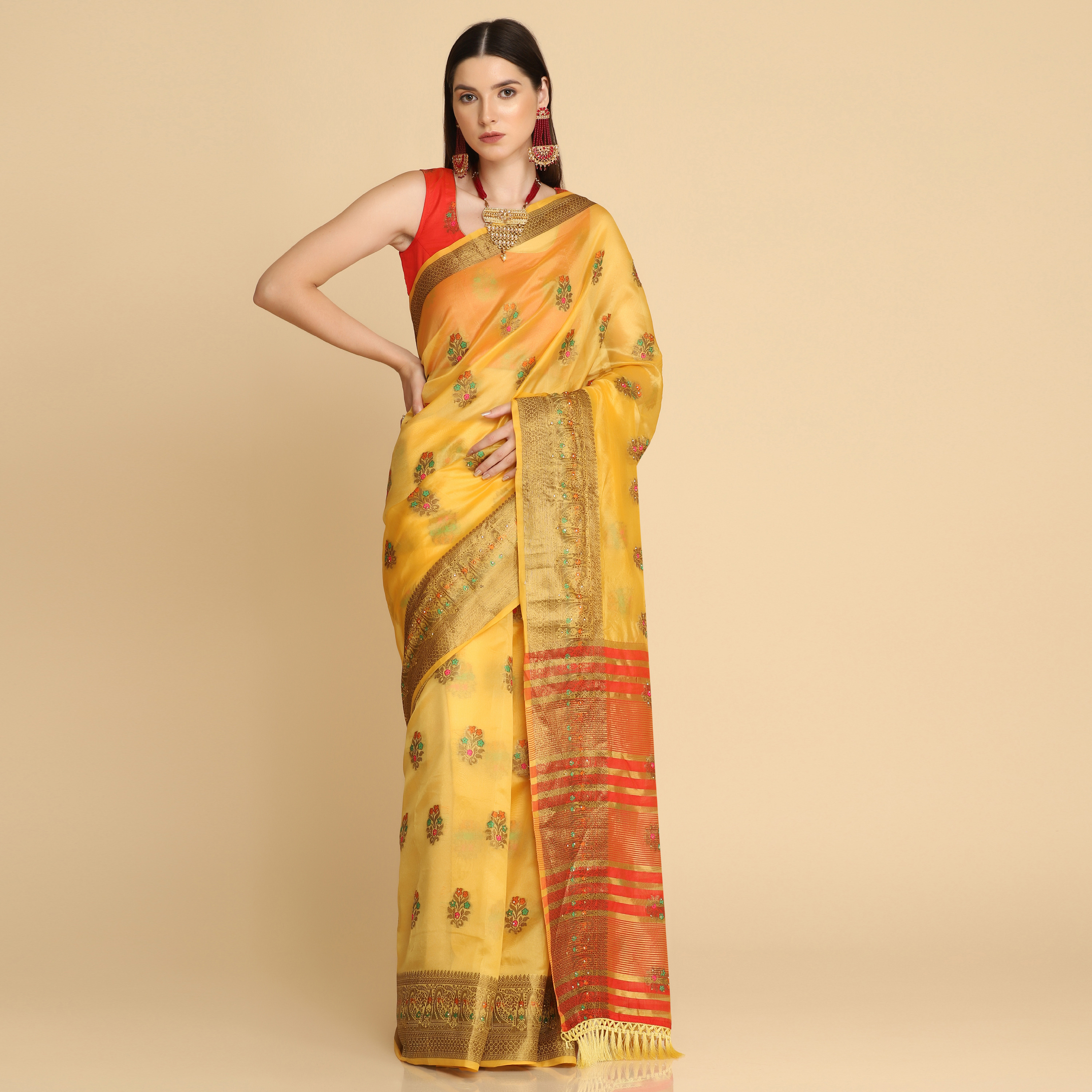 Asisa Natasha Organza Silk With Stone Work Saree