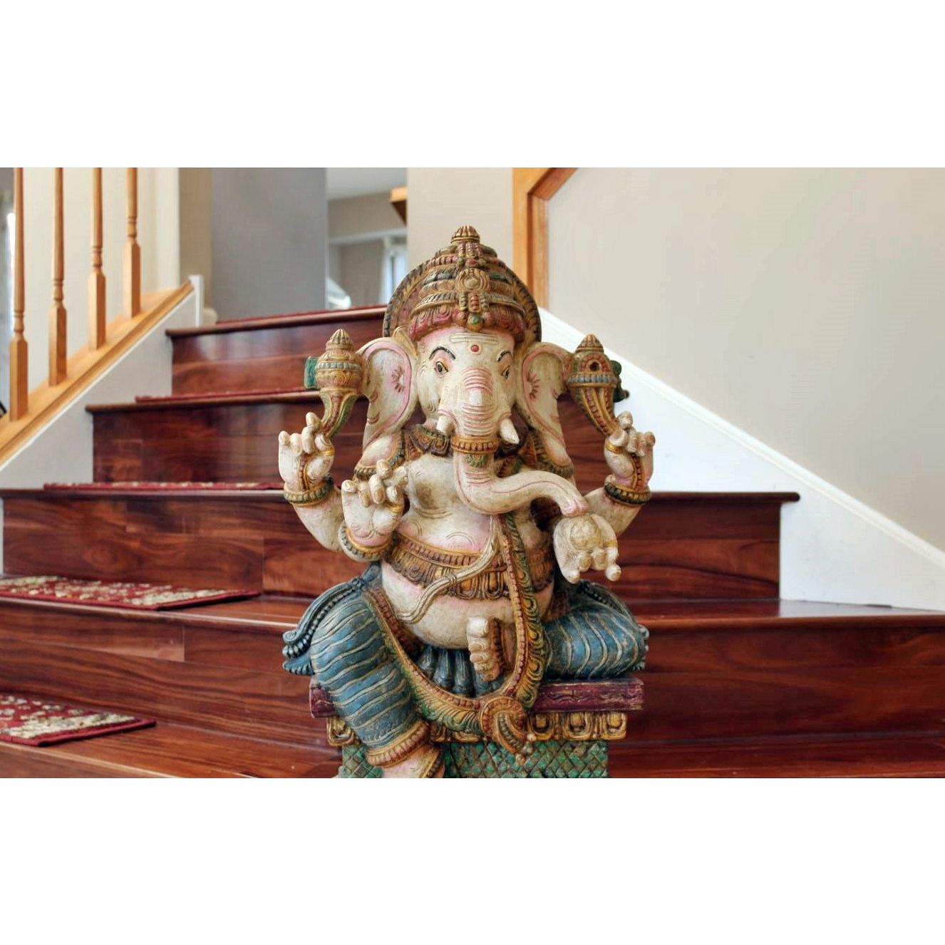 Hindu God Ganesha Big Statue - 3 Ft tall Handmade Antique looking