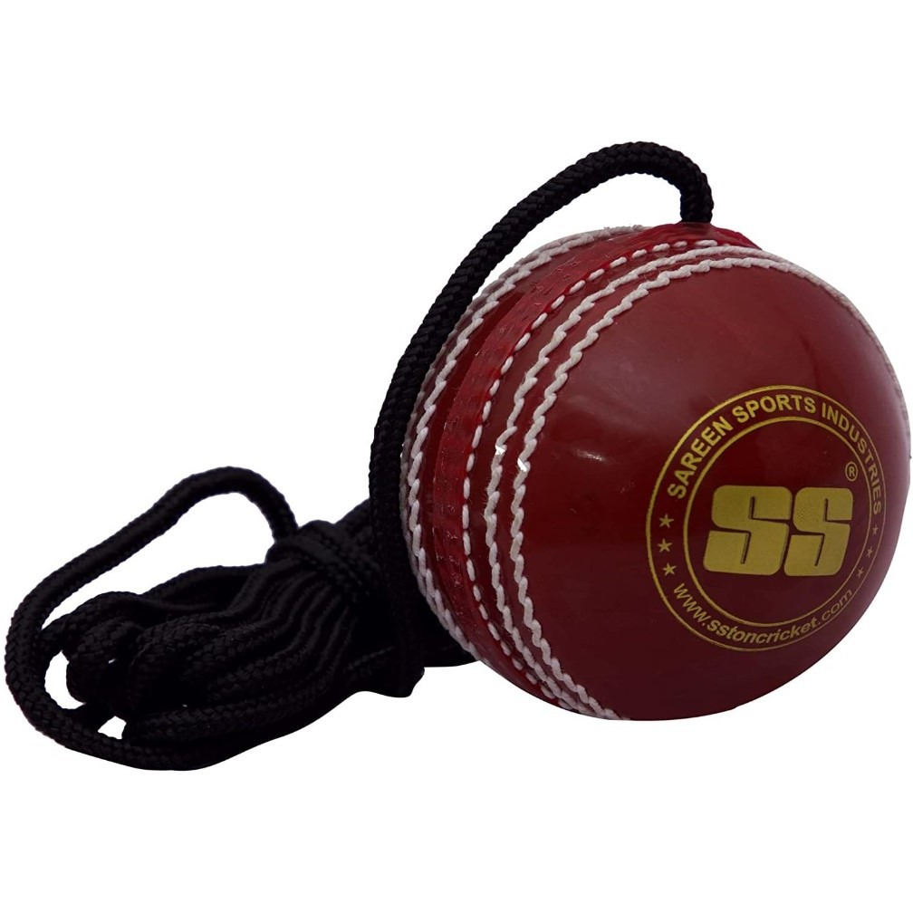 SS Hanging Ball for Bat Knocking and Practice with Reaction String (Embossed Seam & Threaded Seam)