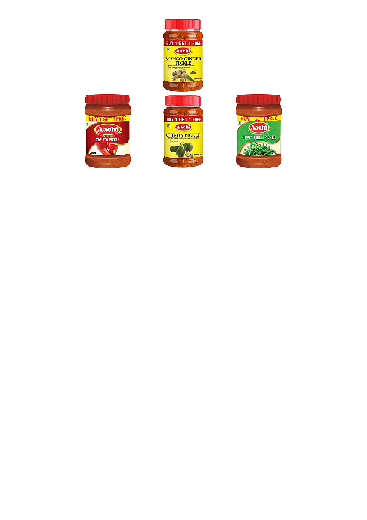 Aachi Pickles Variety Pack - 5 Items
