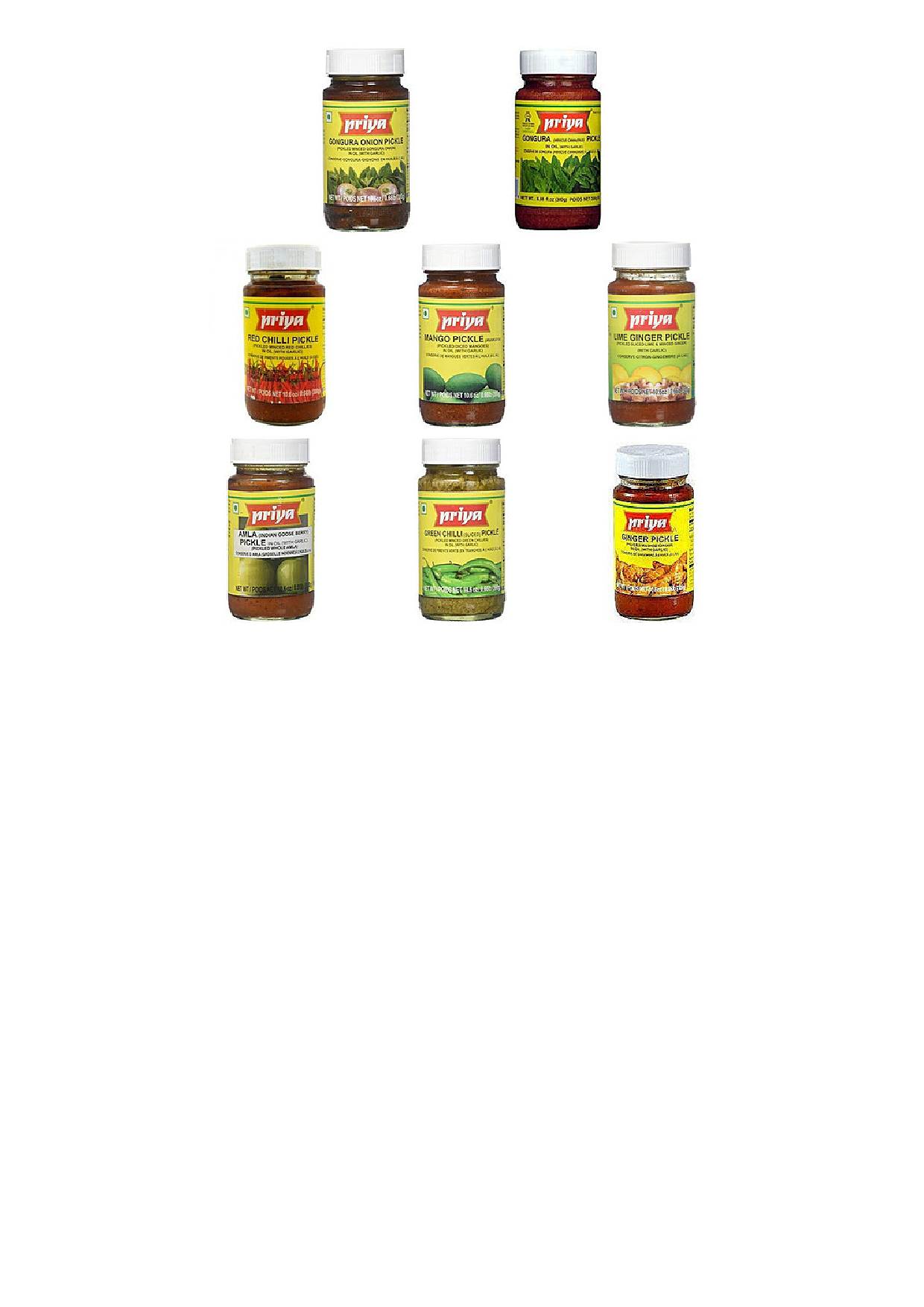 Priya Pickles With Garlic Variety Pack - 9 Items